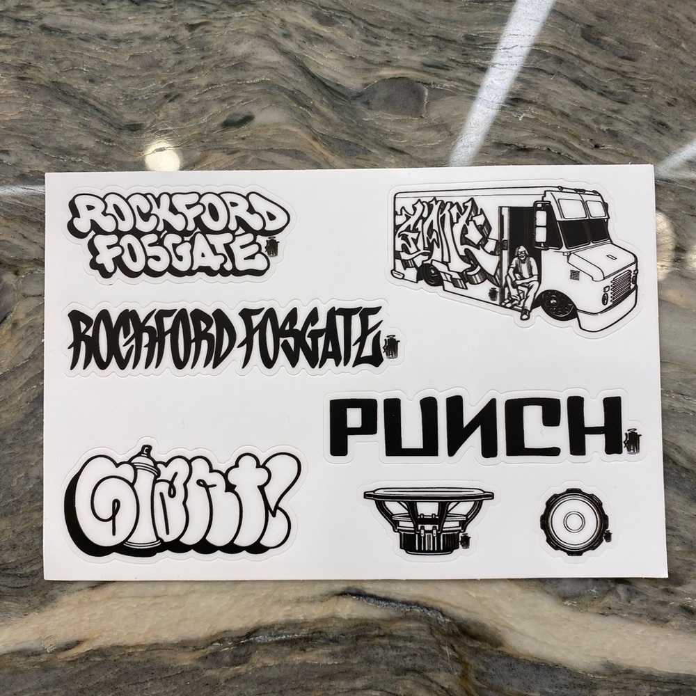 Rockford Fosgate Mike Giant sticker set Barry McGee Kaws Futura 2000 supreme